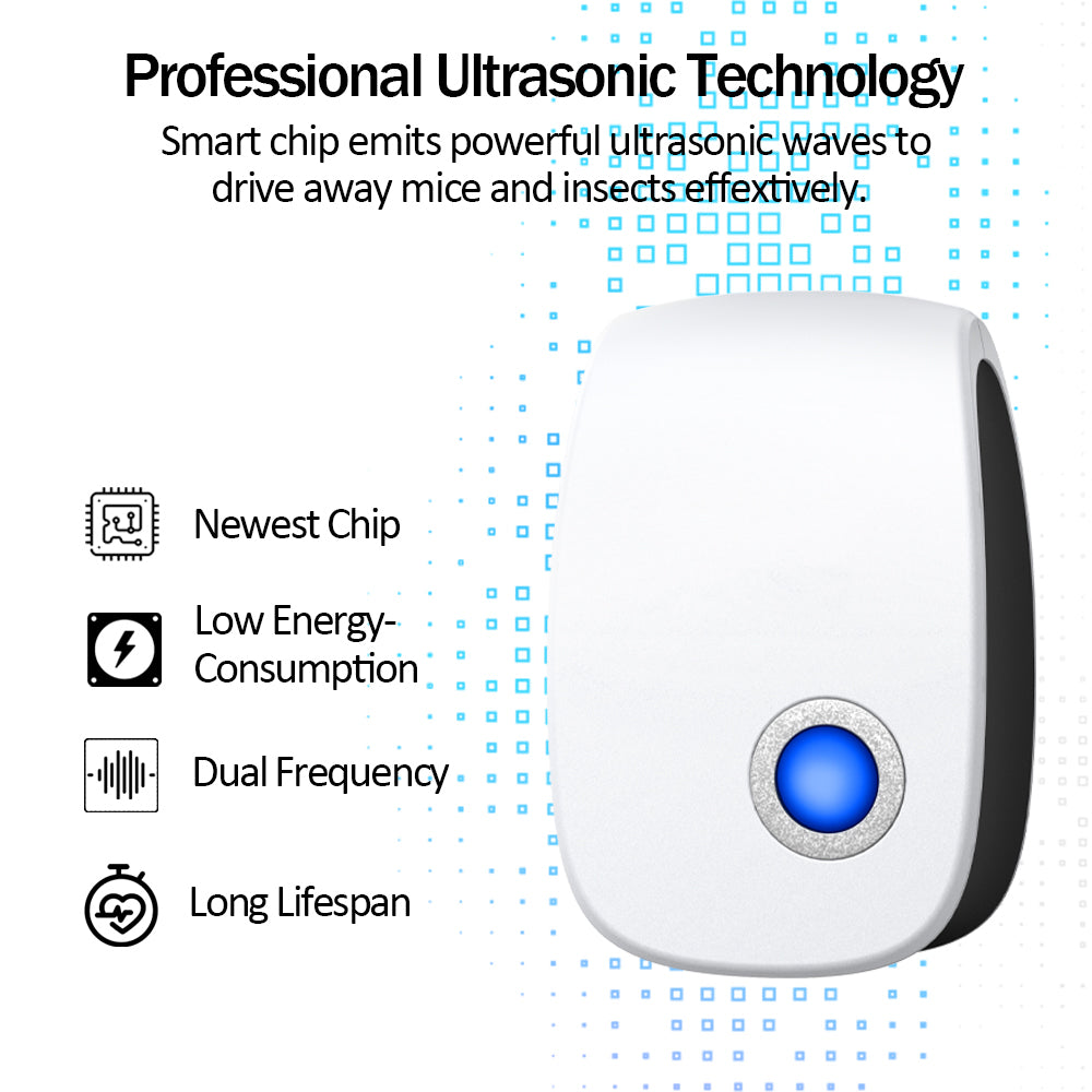 Upgraded Ultrasonic Pest Control Repeller Pest Control Electronic Pest Repellent Plug in Indoor for Rodents Mice Cockroach Bug Roach Mosquitoes Insects Spiders 6 Packs